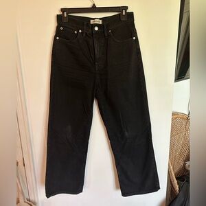 Madewell Black Wide Leg Cropped Jeans